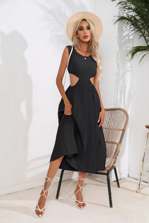 'Veda' Cutout Ruched Maxi Dress - Celes Fashion